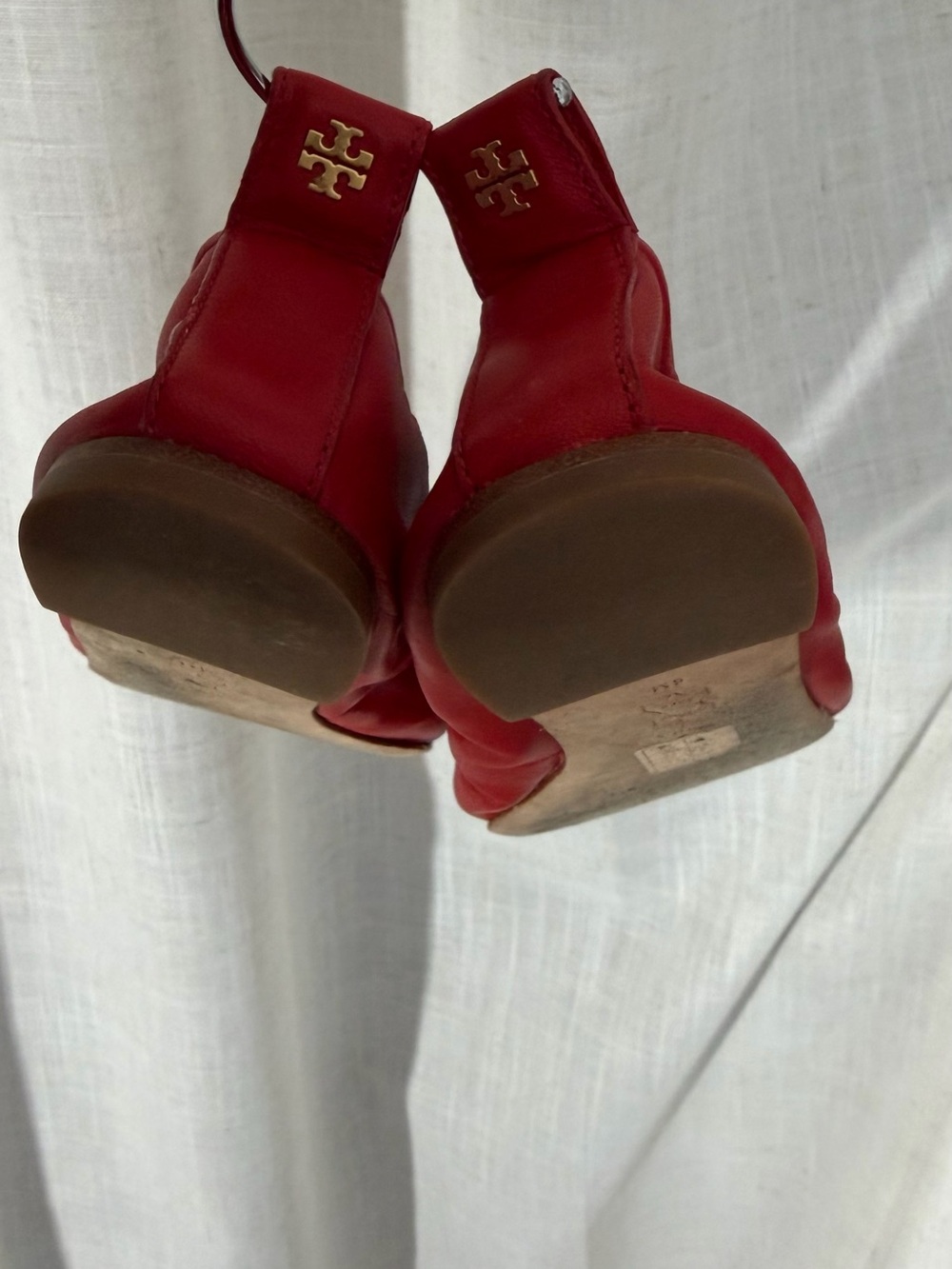 Tory Burch Red Leather Bow Ballet Flats - Picture 4 of 4